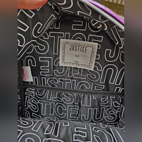Justice• 3 Piece• 17"• Backpack Set• Tie Dye Sherpa• Purple• New!! - Picture 6 of 7